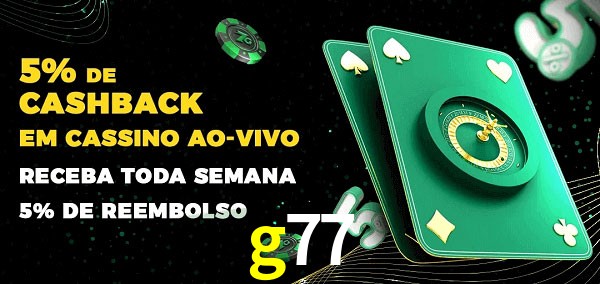 Promoções do cassino ao Vivo g77